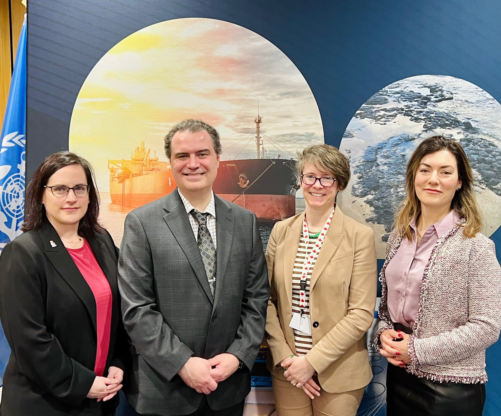 Caroline with other members of the Canadian delegation: Josée Annie Verville from the Canadian Coast Guard, and François Marier and Caitlin O'Boyle